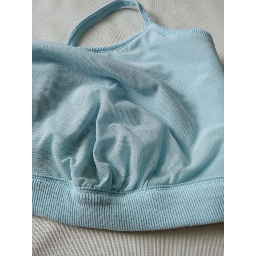 Auden Light Blue Waffle Knit Unlined Plus Size Bralette Women's 3X 46DD 48DD - Picture 9 of 10